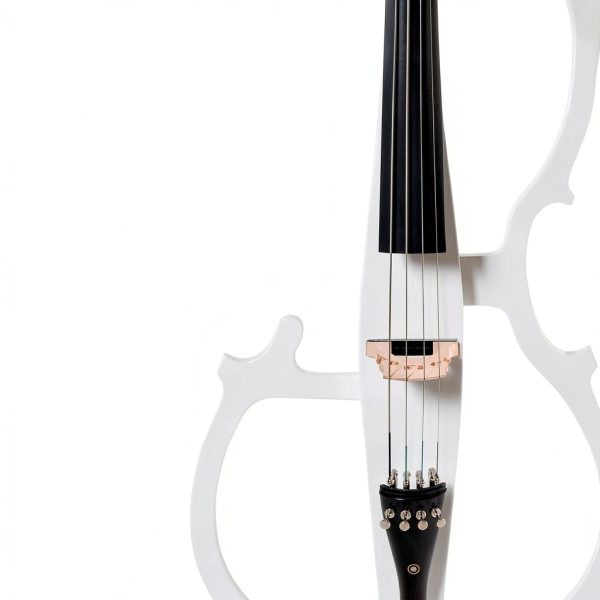 Electric Cello Pearl White Maple Wood Musical Instrument-1