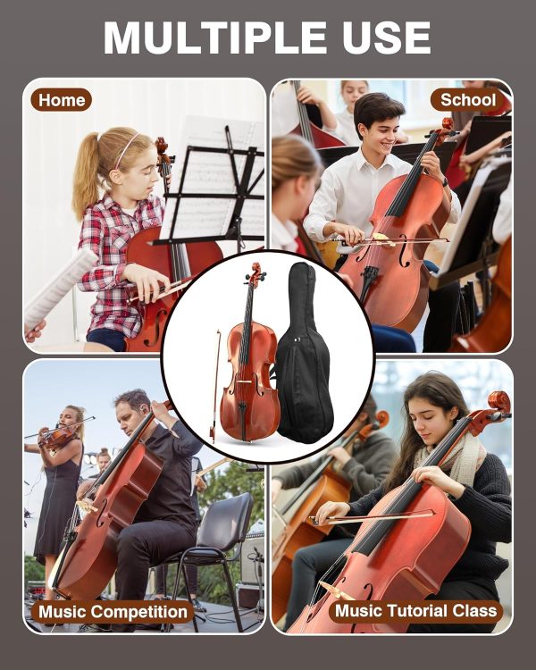 Full Size Acoustic Cello PYY Maple Spruce Design-6
