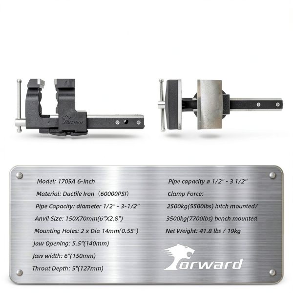 Forward Bench Vise Industrial Black Ductile Iron 1750A-6