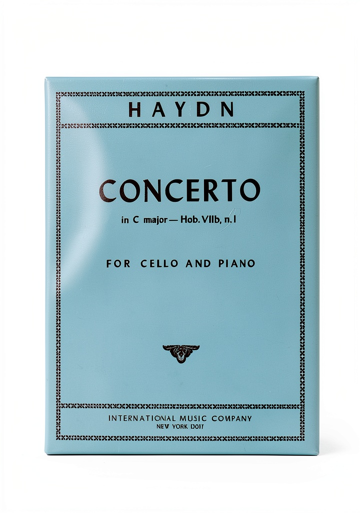 Haydn cello sheet music being used in a studio setting
