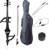 CECO Electric Cello 4/4 Black Full Size Maple Body-0