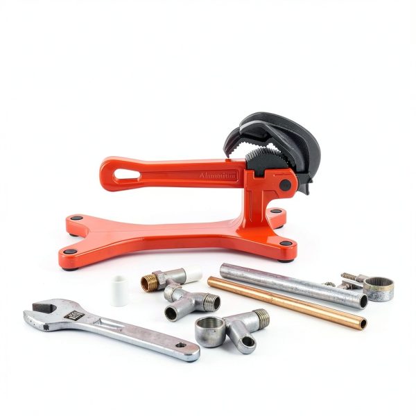 ALWALKEE Bench Vise Red Industrial Alloy Steel Pipe Tool-5