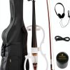Electric Cello Pearl White Maple Wood Musical Instrument-0
