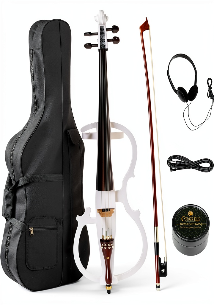Hand-carved solid maple wood electric cello