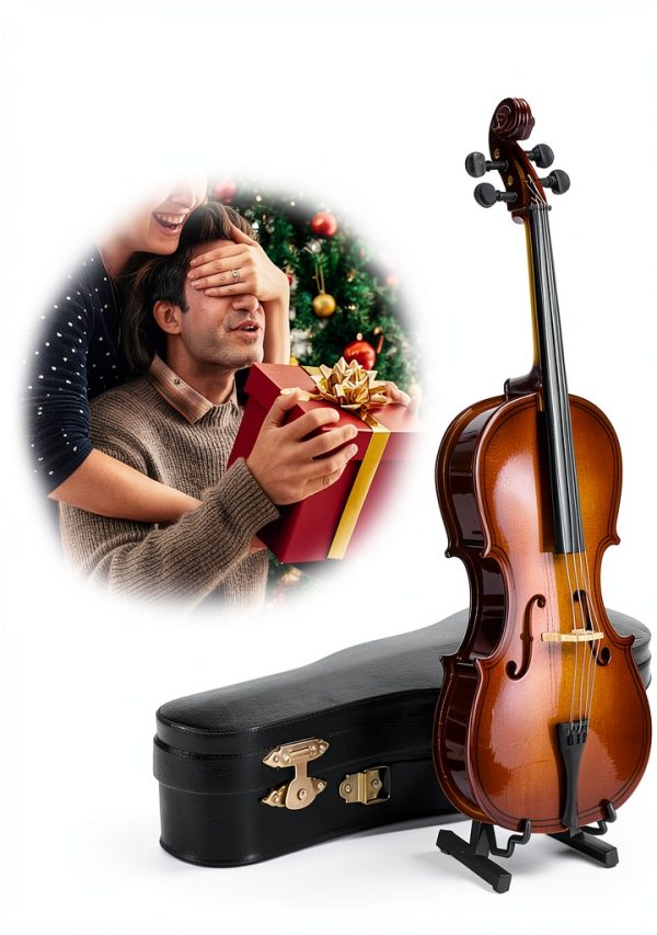 Mini Wooden Cello Model for Home Decor-5
