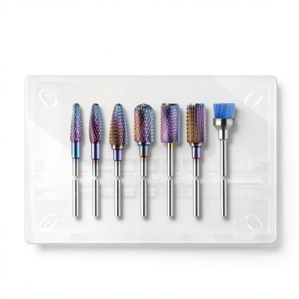 MelodySusie 7 Piece Nail Drill Bits Set Tungsten & Ceramic Colorful-6