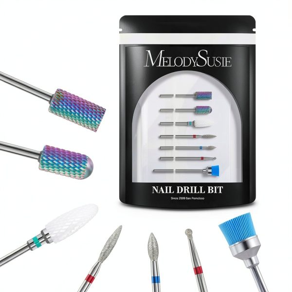 MelodySusie 7‑Piece Tungsten Carbide & Ceramic Nail Drill Bits Set-0