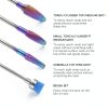 MelodySusie 7 Piece Nail Drill Bits Set Tungsten & Ceramic Colorful-4