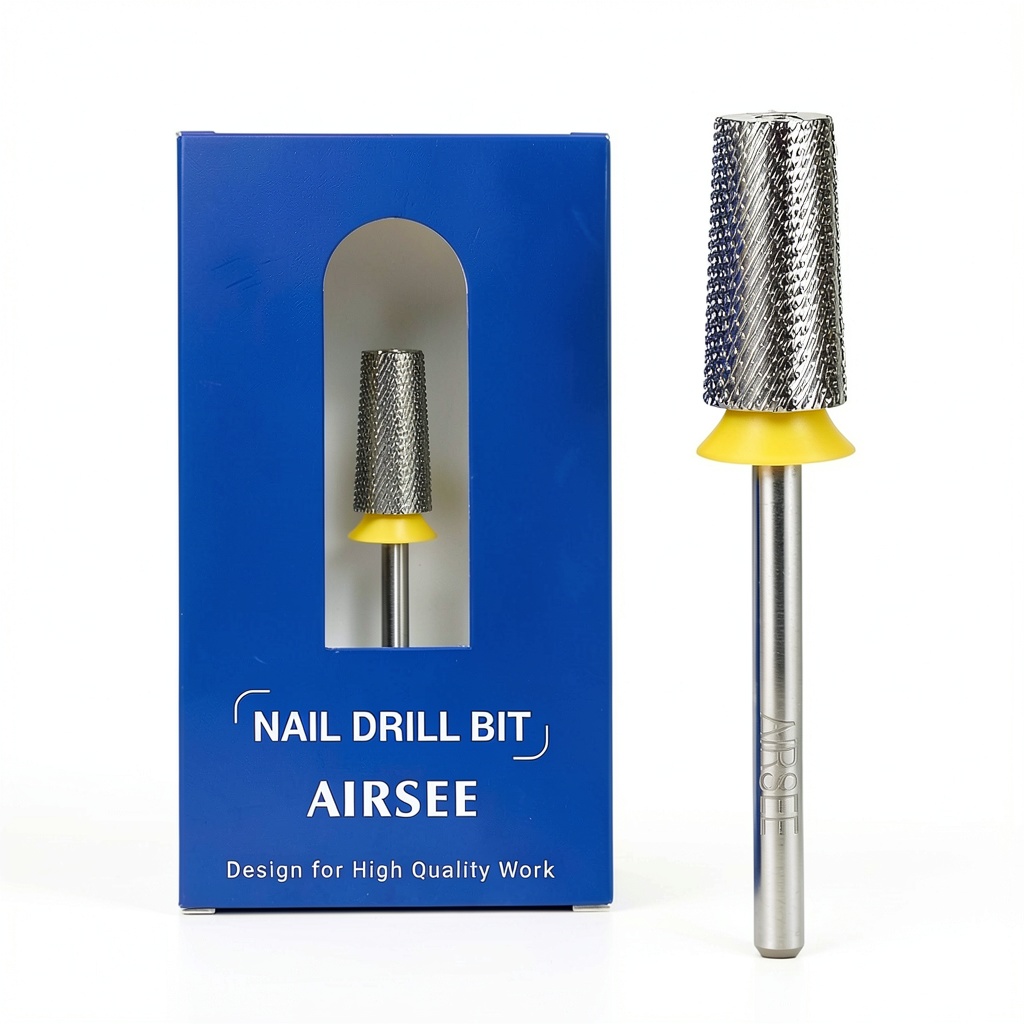 Installing AIRSEE Electric Nail Drill Bit on a wooden desk