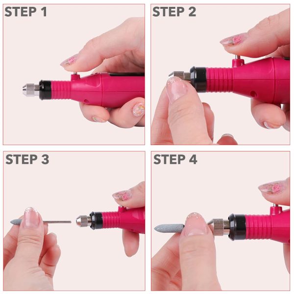 Homeet Tungsten Steel Nail Drill Bit Set 30‑Piece Manicure-6