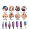 MelodySusie 7 Piece Nail Drill Bits Set Tungsten & Ceramic Colorful-5