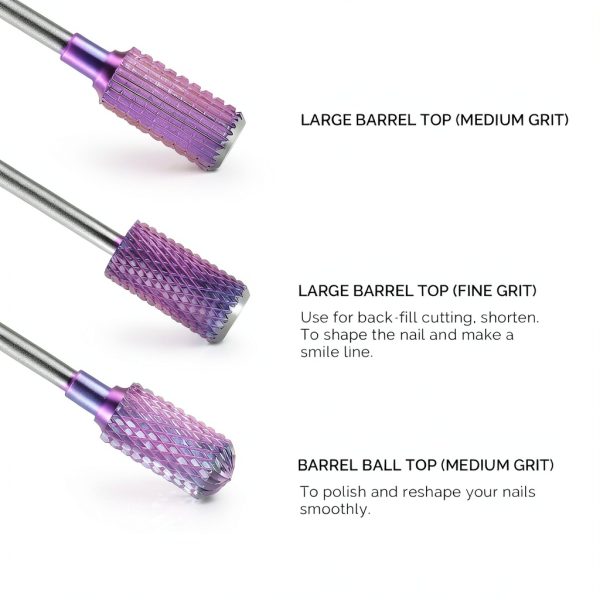 MelodySusie 7 Piece Nail Drill Bits Set Tungsten & Ceramic Colorful-3