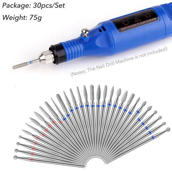 Homeet Tungsten Steel Nail Drill Bit Set 30‑Piece Manicure-2