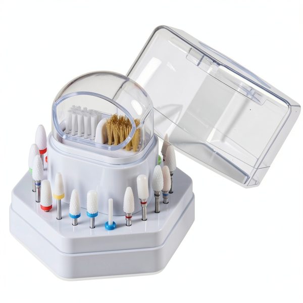 Sotong Bai-Drill 2-in-1 Nail Bit Holder with Cleaner Brush and White-0