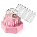 Nail Drill Bit Holder by Sotong Fen-Drill-Box Pink 2-in-1 Storage-0