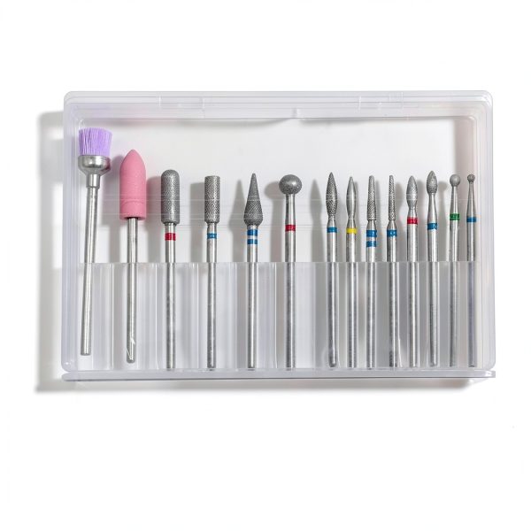 ERUIKA 14-Piece Nail Drill Bit Set Diamond Tungsten Carbide with-5