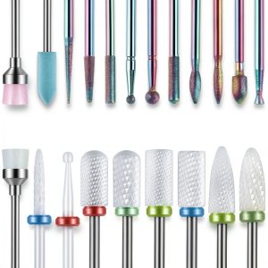 Depvko Nail Drill Bits Set 21pcs All-In-One Kit with Holder Case and-0