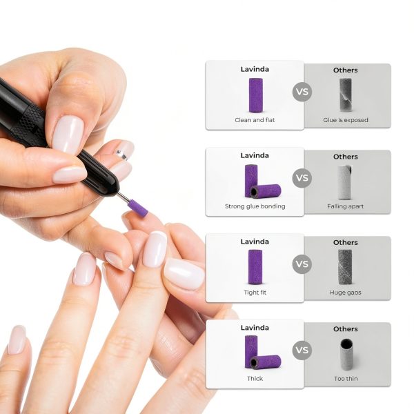 Nail Drill Sanding Bands Lavinda Mini Multi-Color 80-240 Grit Pack-2