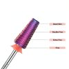 MelodySusie 5-in-1 Cross Cut Carbide Nail Drill Bits Purple Fine 3/32"-2