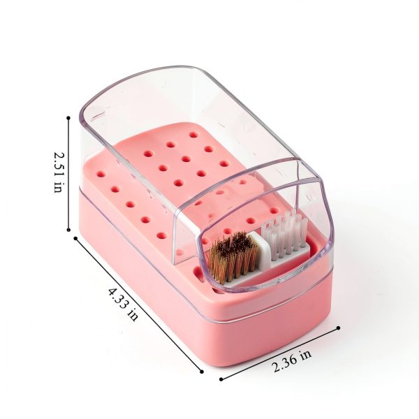 Sotong 2 in 1 Nail Drill Bit Holder and Cleaner Brush Pink YD-02-1