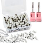 C12rtive 3mm Nail Sanding Bands Set 100pcs #150 Grit Mandrel Bit-0