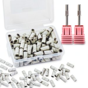 C12rtive 3mm Nail Sanding Bands Set 100pcs #150 Grit Mandrel Bit-0