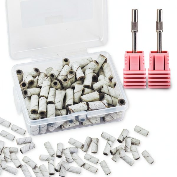 C12rtive 3mm Nail Sanding Bands Set 100pcs #150 Grit Mandrel Bit-0