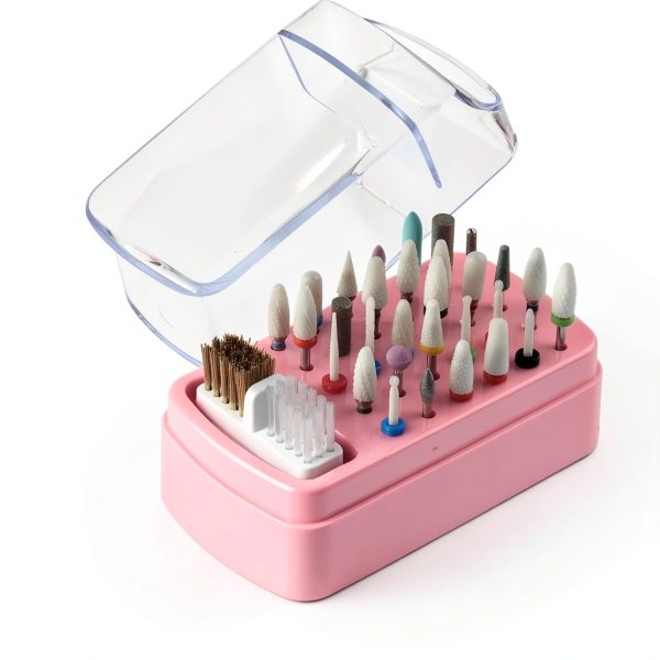 Sotong 2 in 1 Nail Drill Bit Holder and Cleaner Brush Pink YD-02-2