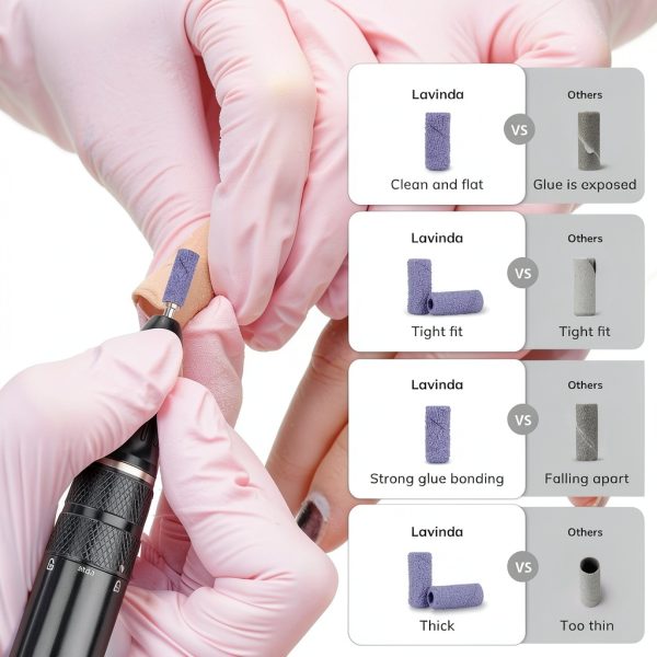 Lavinda Nail Drill Sanding Bands Mini Set 4 Grits 80-240 Color Options-3