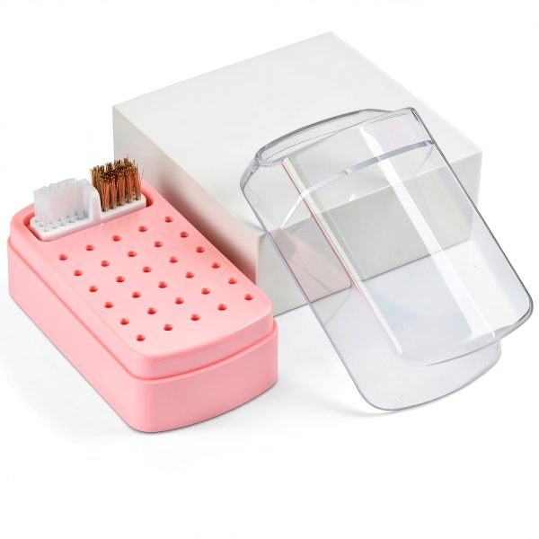 Sotong 2 in 1 Nail Drill Bit Holder and Cleaner Brush Pink YD-02-6