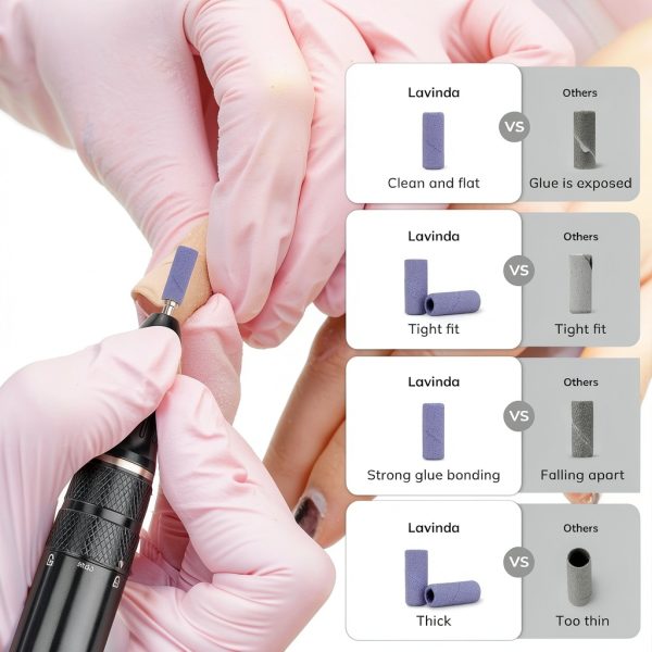 Lavinda Nail Drill Sanding Bands Mini Set 120-240 Grit Multi‑Color-3