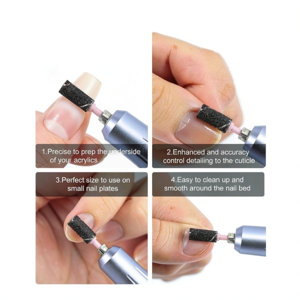 C12rtive 3mm Nail Sanding Bands Set 100pcs #150 Grit Mandrel Bit-4