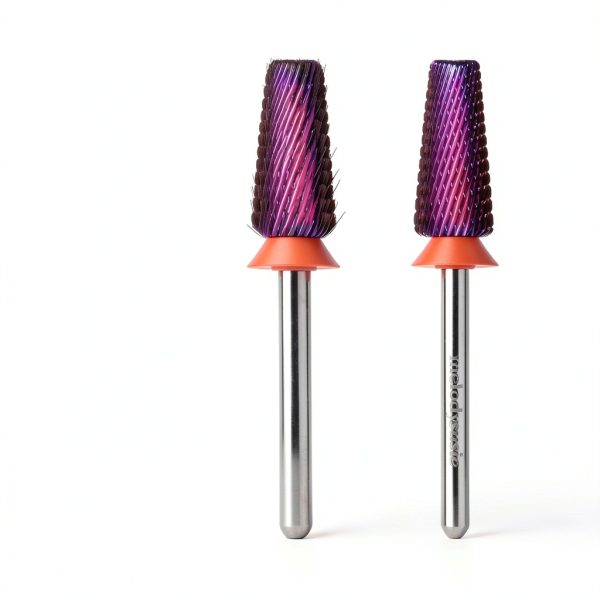MelodySusie 5-in-1 Cross Cut Carbide Nail Drill Bits Purple Fine 3/32"-5
