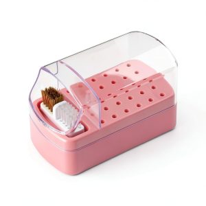 Sotong 2 in 1 Nail Drill Bit Holder and Cleaner Brush Pink YD-02-0