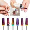MelodySusie 5-in-1 Cross Cut Carbide Nail Drill Bits Purple Fine 3/32"-4