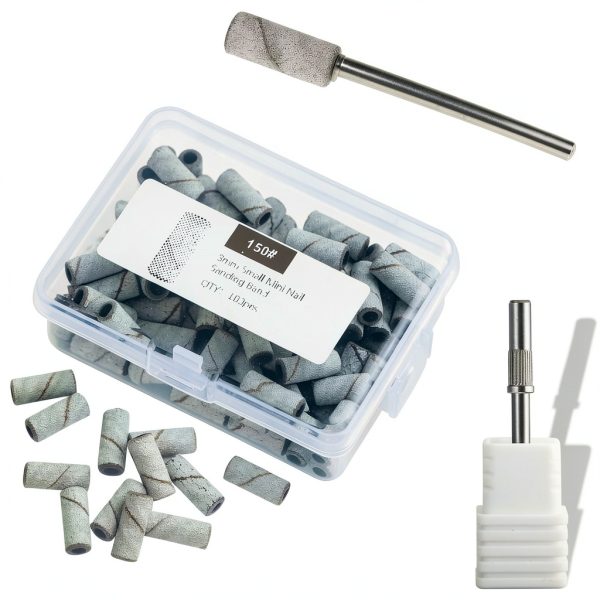 C12rtive 3mm Nail Sanding Bands Set 100pcs #150 Grit Mandrel Bit-6