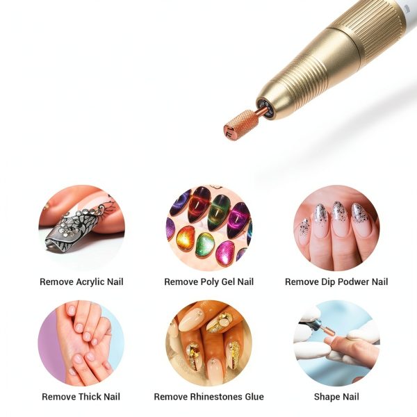 MelodySusie Smooth Top Carbide Nail Drill Bit Fine Rose Gold 3/32-6