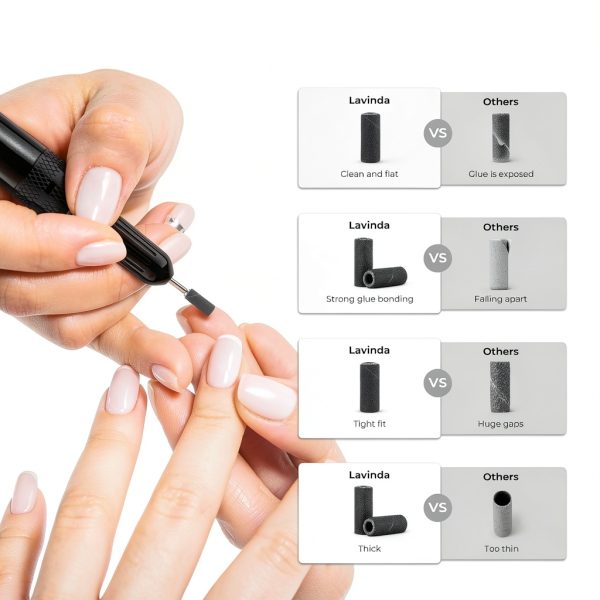 Lavinda Nail Drill Sanding Bands 120-240 Grit Mini Set Multiple Colors-5