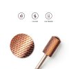 MelodySusie Smooth Top Carbide Nail Drill Bit Fine Rose Gold 3/32-1