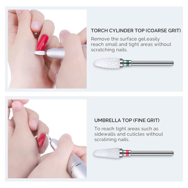 MelodySusie Ceramic Nail Drill Bits 5‑Piece Premium Multi‑Function Set-4