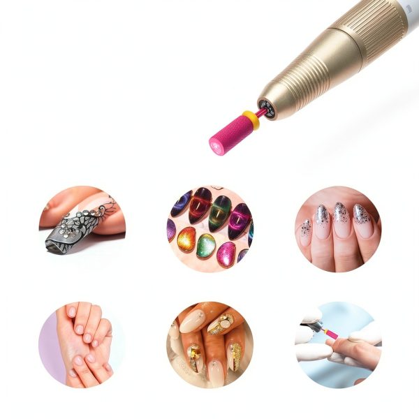 Crystal Top Barrel Nail Drill Bit Pink Blossom-6