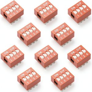 DIP Switch Red 4 Position DIYables 10‑Pack for Arduino Raspberry Pi-0