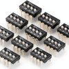 uxcell 10 Pcs Black DIP Switch 4 Position 2.54mm Pitch for PCB-0