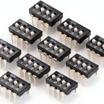 uxcell 10 Pcs Black DIP Switch 4 Position 2.54mm Pitch for PCB-0