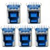 USB Female 3.0 Plug 5PCS JJHXSM DIP Switch 90° Blue Rubber Core-0