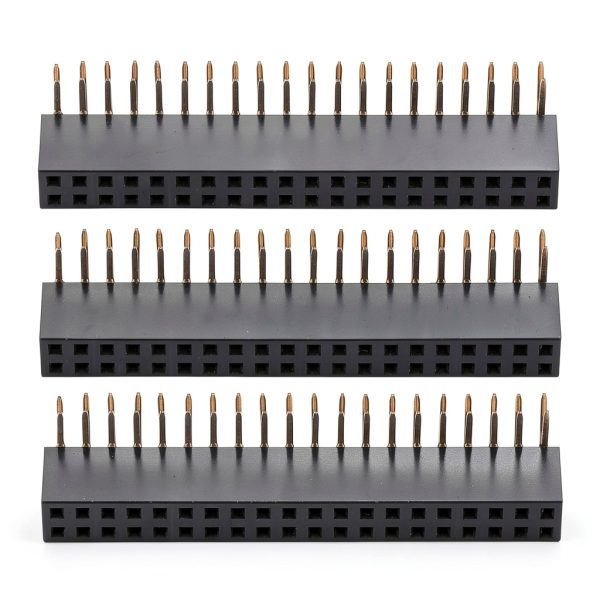 Female Pin Headers 3pcs 2x20 2.54mm Pitch Right Angle Row Jeanoko-0