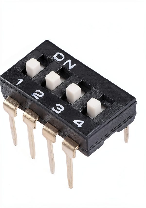 uxcell 10 Pcs Black DIP Switch 4 Position 2.54mm Pitch for PCB-2