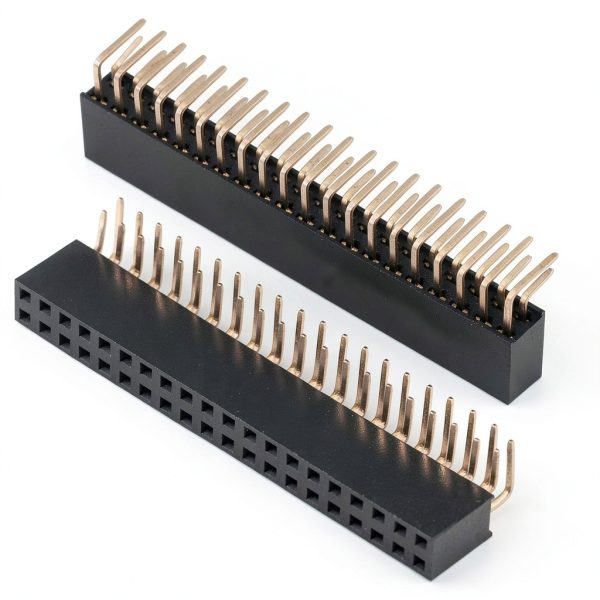 Female Pin Headers 3pcs 2x20 2.54mm Pitch Right Angle Row Jeanoko-4
