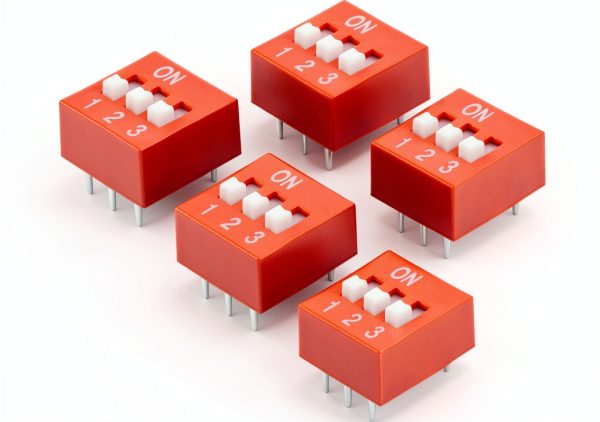 uxcell 5 Pcs Pink DIP Switch 3‑Way 2.54mm Pitch for Breadboard PCB-0