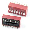 10PCS DIP Switch 2.54mm Red Inline 7‑Position by LUORNG PCB-1
